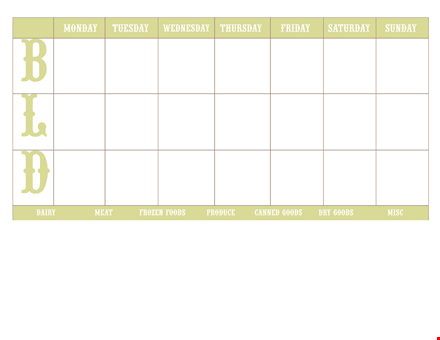 get organized with the best meal plan template template