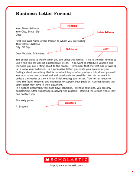 proper formal business letter format for writing to your reader's address template