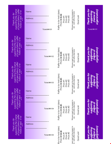 customize and print raffle ticket templates - high-quality designs template