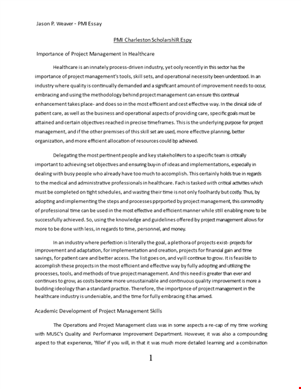 pmi charleston scholarship essay template