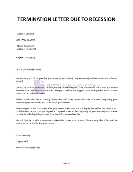 termination letter template