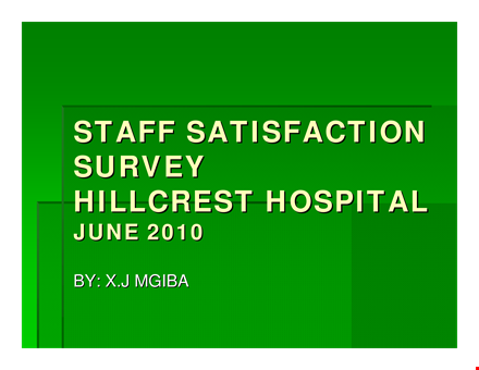 staff satisfaction survey template for hospital staff template