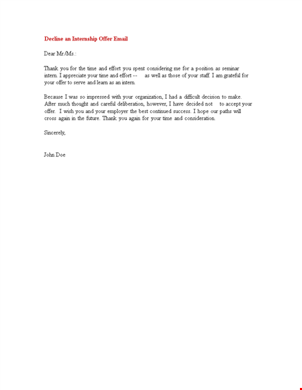 email rejection template
