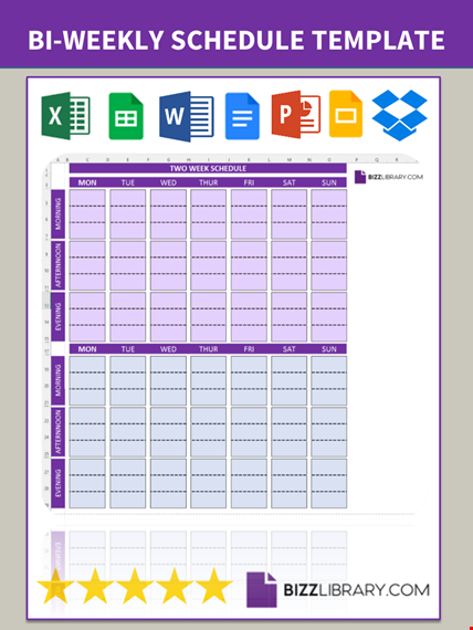 biweekly schedule template template