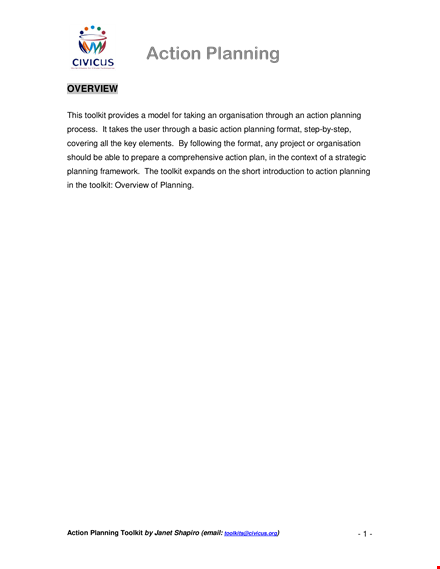 project management action plan toolkit for effective planning and action template