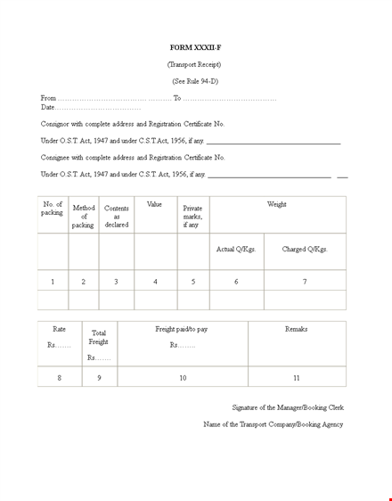 transport receipt template - complete and under control | customizable & easy to use template