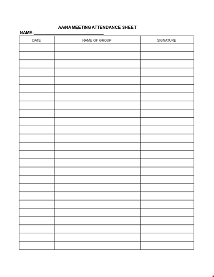 meeting attendance sign in sheet template - track and register group participants template