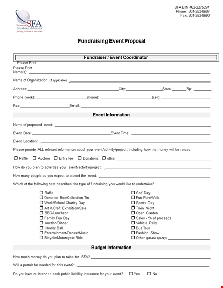 event proposal template for fundraising events | get information and more template