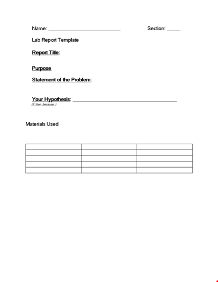 effective lab report template for accurate results template