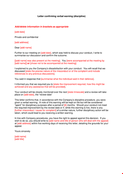 final warning letter for misconduct – meeting consequences template