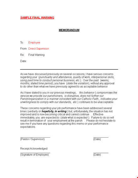 final business warning letter nximvbhxto template
