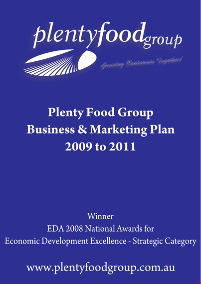 food product marketing plan template