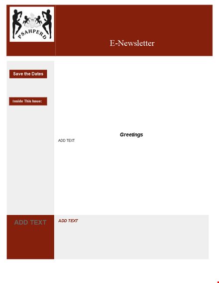 professional newsletter template | effective communication | dates included template