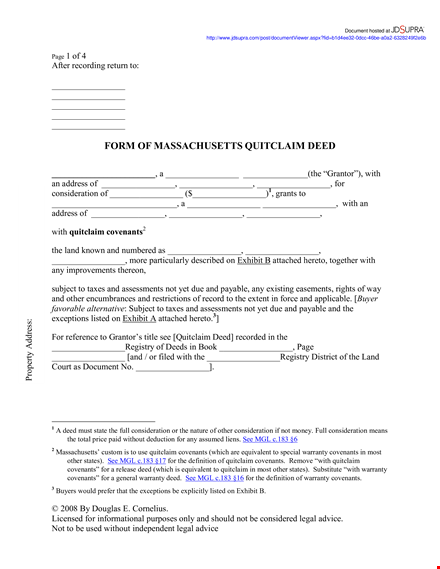 quit claim deed template - create a legal document easily template