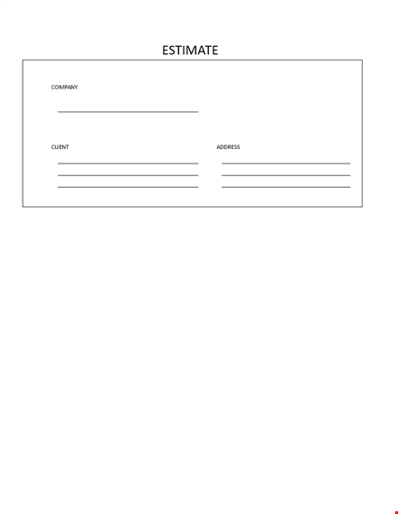 company estimate template | create professional estimates for clients | free download template