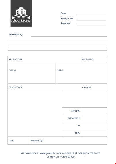 school receipt a template