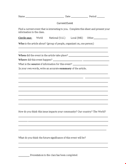 current event form template