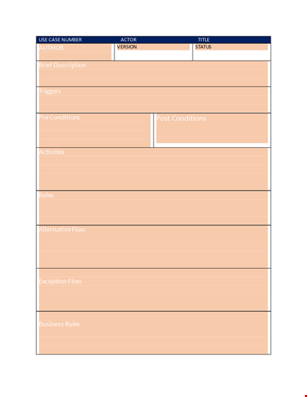 use case template - create effective use cases quickly and easily template