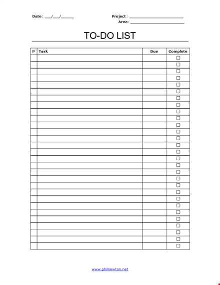 project things to do list template