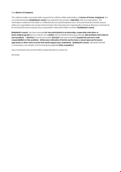 internship reference letter from employer template