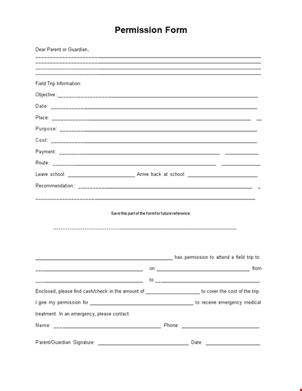 get parental consent with our permission slip template template