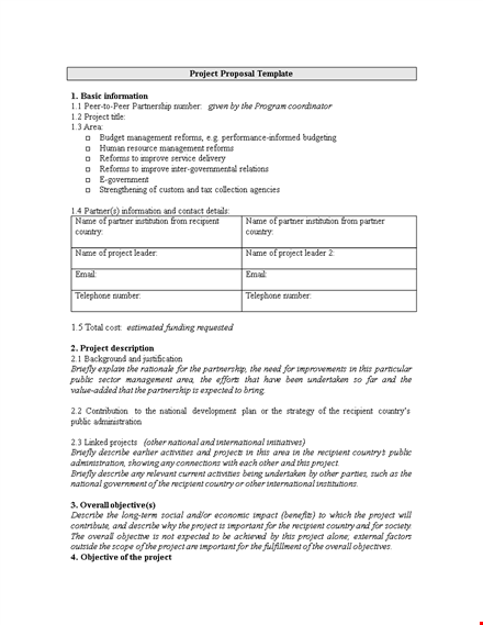 customizable project proposal template for successful recipient applications template