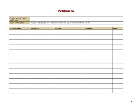 create a powerful petition with our template - take action now template