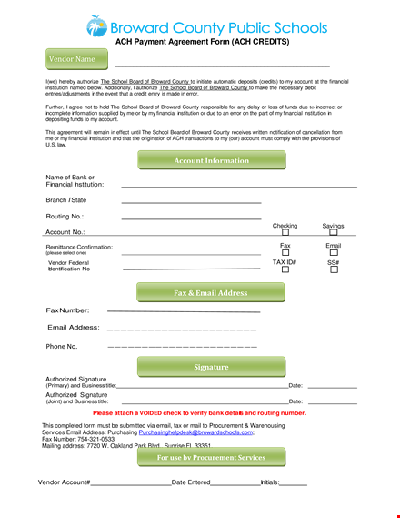 payment agreement template for financial institution - account and email template