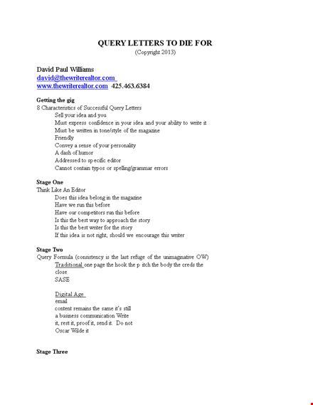 query letter template in pdf template