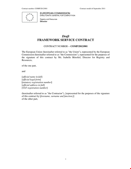 framework service contract template template