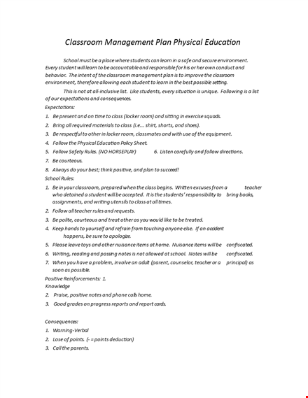 effective classroom management plan to engage and empower students template