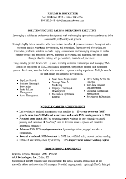 sales operations manager resume | experience in sales, growth, and technologies template