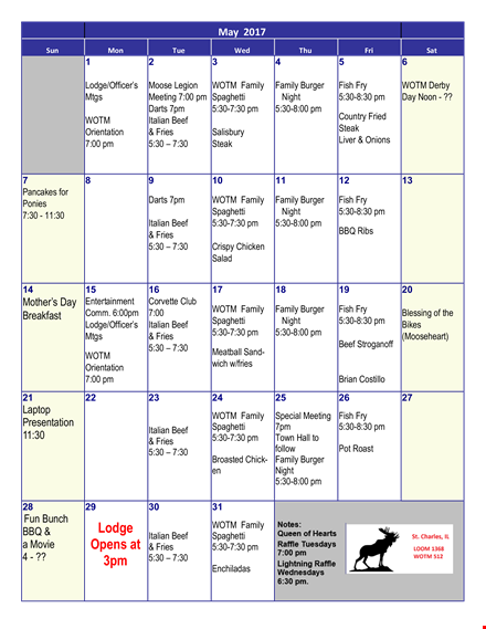 family calendar template