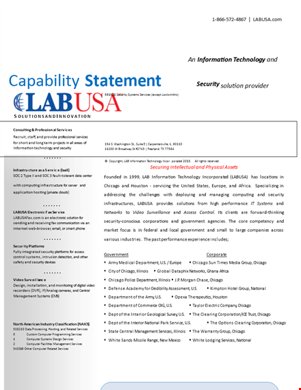 simple capability statement template template