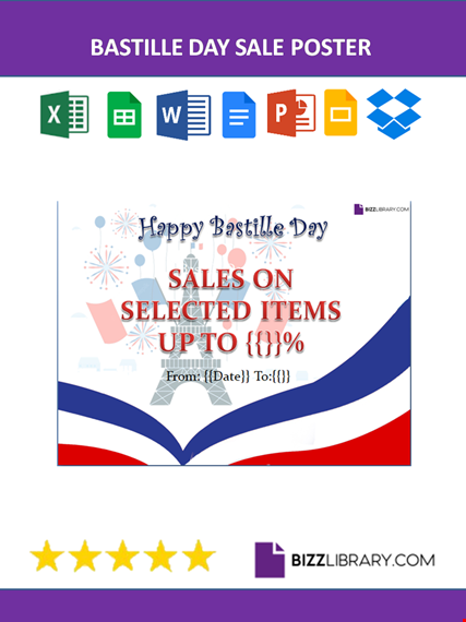 bastille day sale poster template