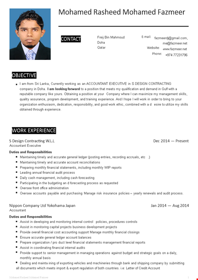 experienced construction company accountant | accounting, university, financial | lanka template