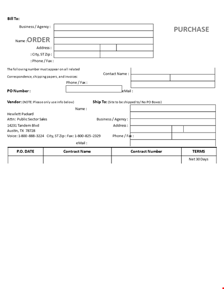 purchase order template - create professional purchase orders instantly template