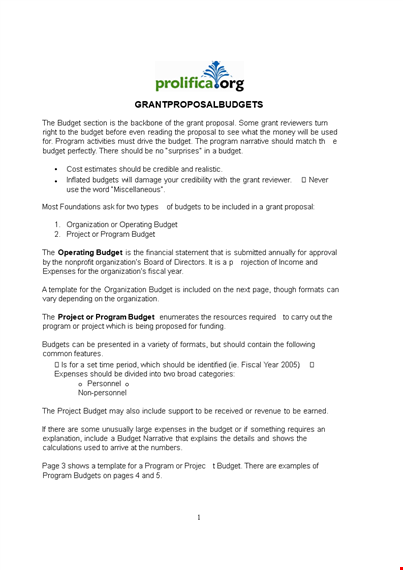 grant proposal budget template template
