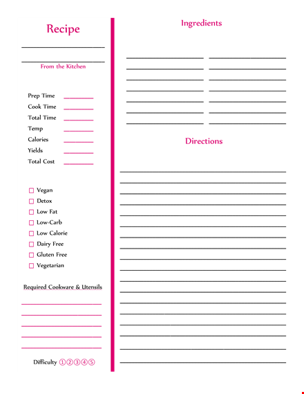 create your own cookbook with our recipe template | total guide template