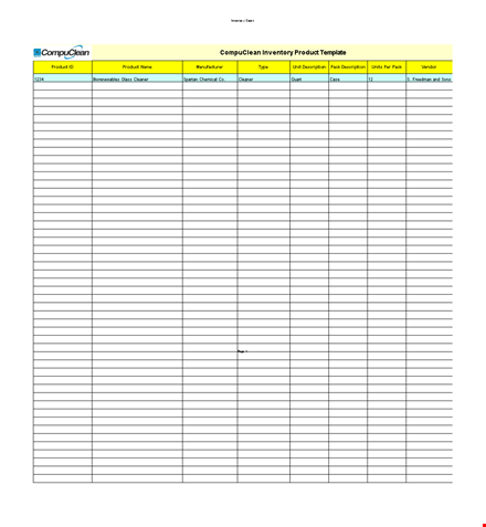 excel product inventory template template