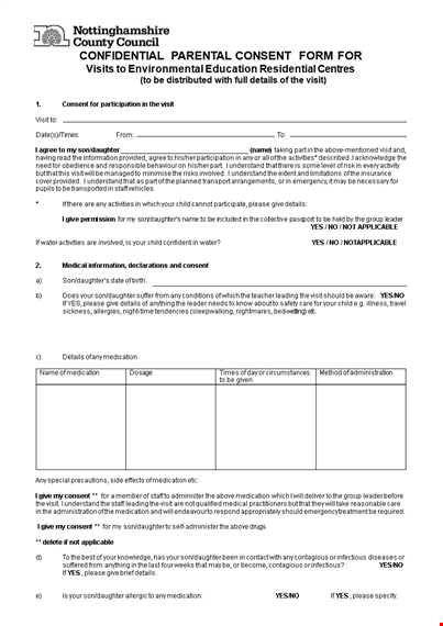 download our parental consent form template for hassle-free visit consent for your daughter template