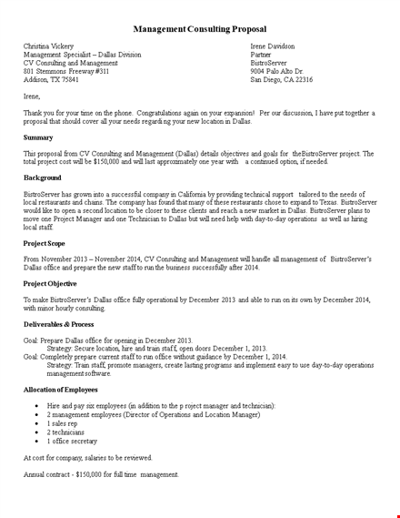 consulting proposal template | project management | consulting dallas | bistroserver template