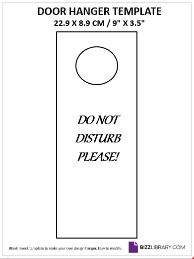 do not disturb door hanger template template