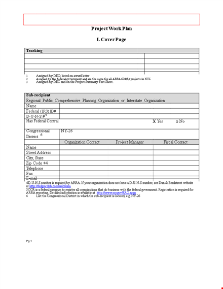 comprehensive work plan template for project review and management template