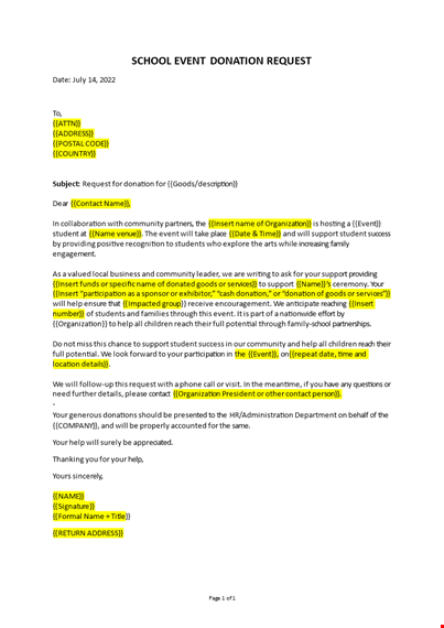 sponsorship event request letter template