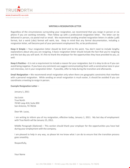 official resignation letter email template