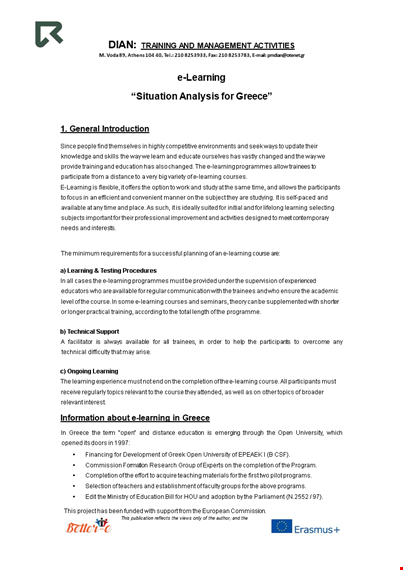 learning situation analysis template | university educational learning template