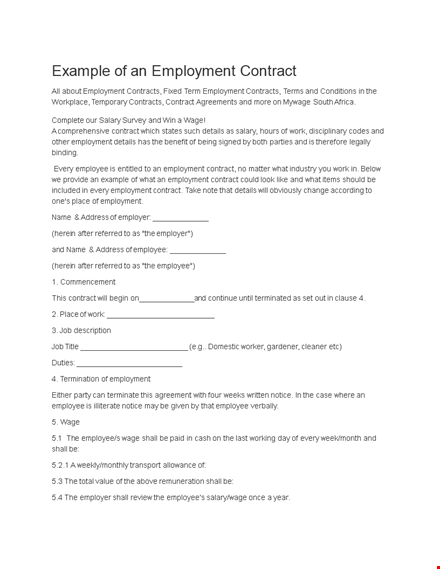 employment contract template | streamline leave management template