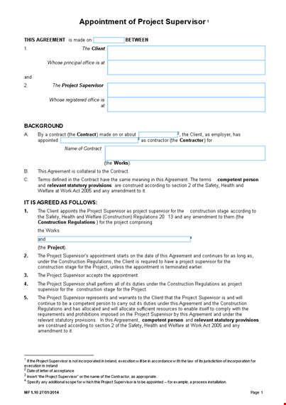 construction contractor appointment letter template template