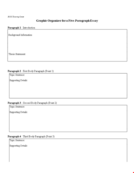 fiveparagraphessaygraphicorganizerjuly template